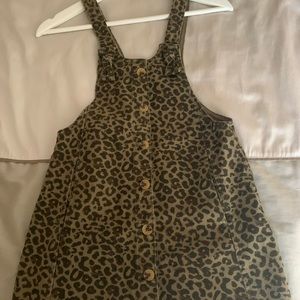 Cute Denim Overalls Cheetah Print - Kids